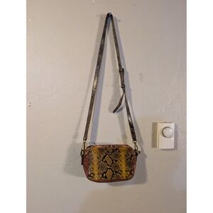 Madewell Transport Camera Bag Colorblock Snake Embossed Leather Crossbody